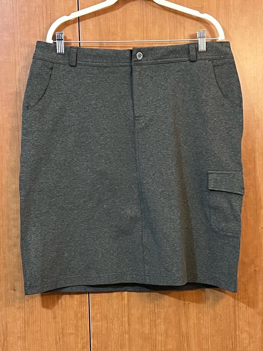 NWT Duluth Trading Skirt Cargo Style Dark Gray Stretch Casual Plus Size 16